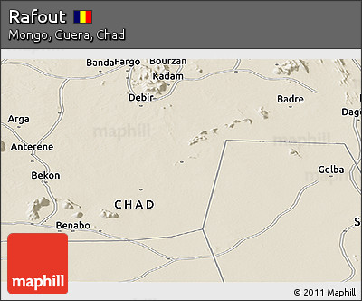Shaded Relief Panoramic Map of Rafout