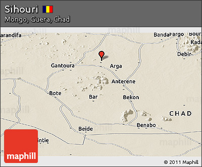 Shaded Relief Panoramic Map of Sihouri