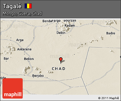 Shaded Relief Panoramic Map of Tagalé