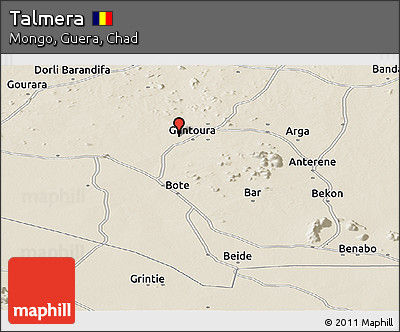 Shaded Relief Panoramic Map of Talmera