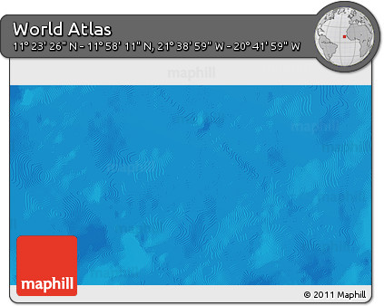 Physical 3D Map of the Area around 11° 40' 49" N, 21° 10' 29" W
