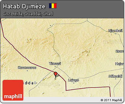 Physical 3D Map of Hatab Djimèze