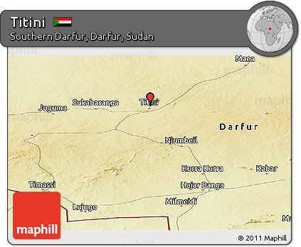 Physical Panoramic Map of Titini