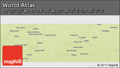 Physical Panoramic Map of the Area around 11° 40' 49" N, 27° 16' 29" E