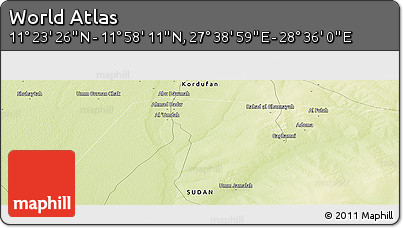 Physical Panoramic Map of the Area around 11° 40' 49" N, 28° 7' 30" E
