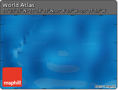 Shaded Relief Map of the Area around 11° 40' 49" N, 29° 40' 29" W