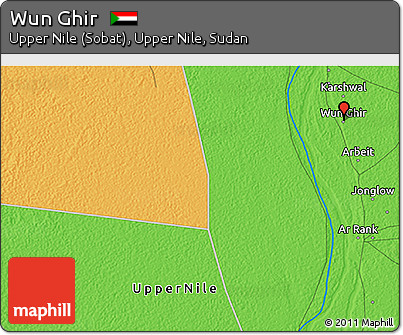 Political 3D Map of Wun Ghir