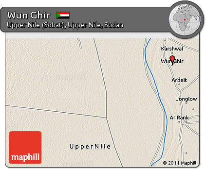 Shaded Relief 3D Map of Wun Ghir