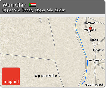 Shaded Relief 3D Map of Wun Ghir