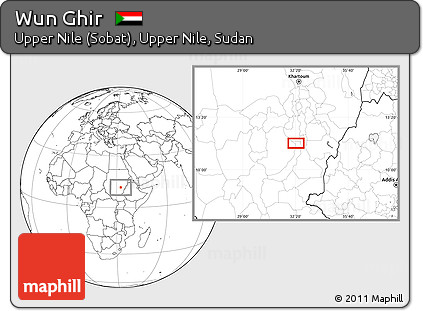 Blank Location Map of Wun Ghir