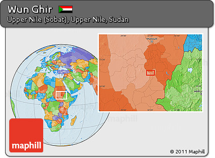 Political Location Map of Wun Ghir