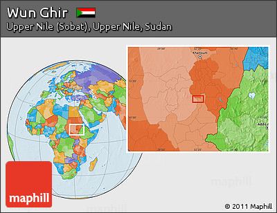 Political Location Map of Wun Ghir