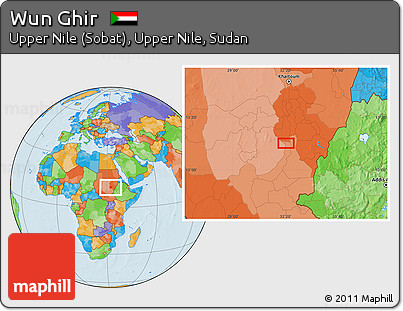 Political Location Map of Wun Ghir