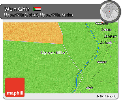 Political Panoramic Map of Wun Ghir