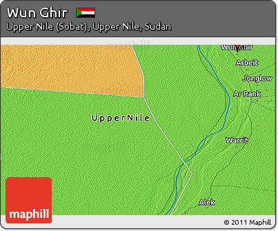 Political Panoramic Map of Wun Ghir