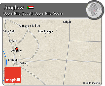 Shaded Relief 3D Map of Jonglow