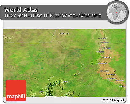 Satellite 3D Map of the Area around 11° 40' 49" N, 34° 4' 30" E