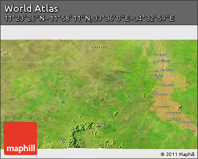 Satellite 3D Map of the Area around 11° 40' 49" N, 34° 4' 30" E