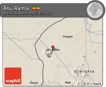 Shaded Relief 3D Map of Ābu Ramla