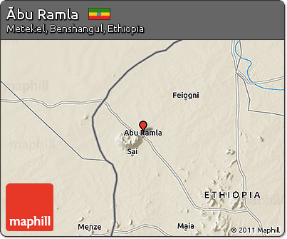 Shaded Relief 3D Map of Ābu Ramla