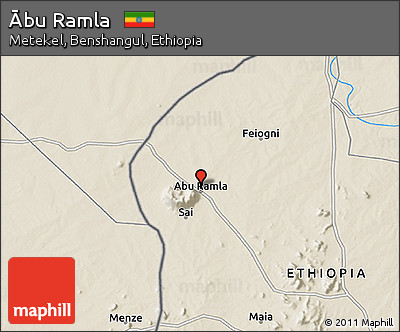 Shaded Relief 3D Map of Ābu Ramla