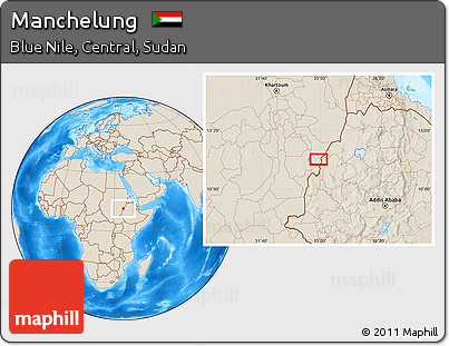 Shaded Relief Location Map of Manchelung