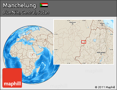 Shaded Relief Location Map of Manchelung