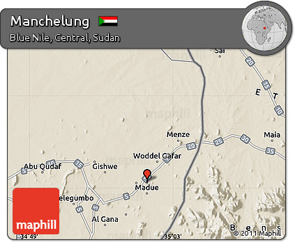 Shaded Relief Map of Manchelung