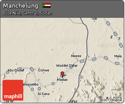 Shaded Relief Map of Manchelung