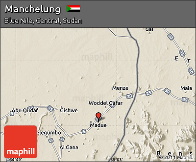 Shaded Relief Map of Manchelung
