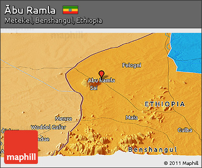 Political Panoramic Map of Ābu Ramla