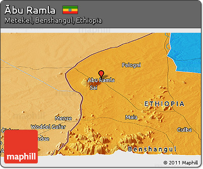 Political Panoramic Map of Ābu Ramla