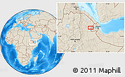 Shaded Relief Location Map of Adola