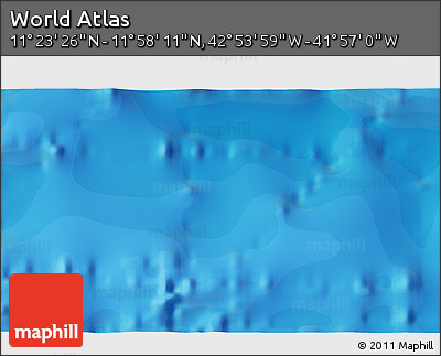 Political 3D Map of the Area around 11° 40' 49" N, 42° 25' 29" W