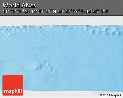 Physical 3D Map of the Area around 11° 40' 49" N, 44° 16' 29" E