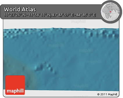 Satellite 3D Map of the Area around 11° 40' 49" N, 44° 16' 29" E