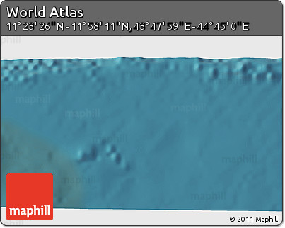 Satellite 3D Map of the Area around 11° 40' 49" N, 44° 16' 29" E