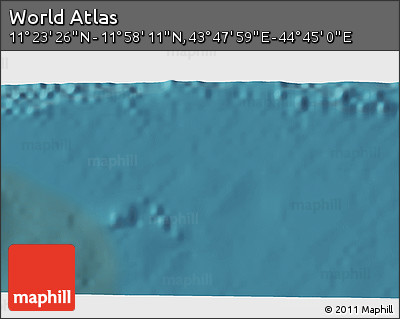 Satellite 3D Map of the Area around 11° 40' 49" N, 44° 16' 29" E