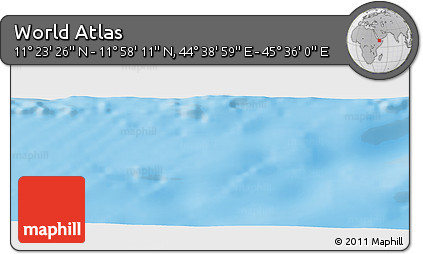 Physical Panoramic Map of the Area around 11° 40' 49" N, 45° 7' 30" E