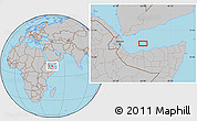 Gray Location Map of the area around 11° 40' 49" N, 45° 58' 30" E