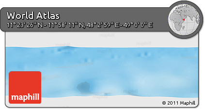 Physical Panoramic Map of the Area around 11° 40' 49" N, 48° 31' 29" E