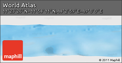 Physical Panoramic Map of the Area around 11° 40' 49" N, 48° 31' 29" E