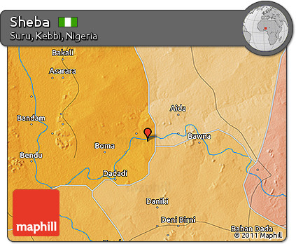 Political 3D Map of Sheba