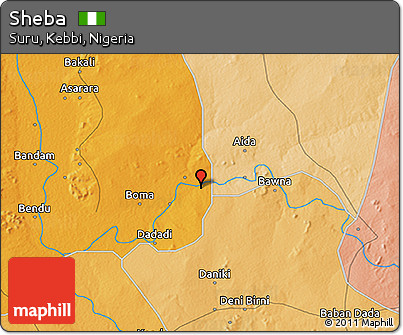 Political 3D Map of Sheba
