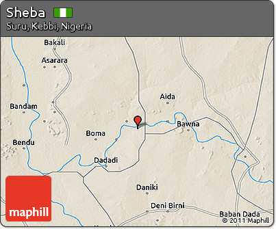 Shaded Relief 3D Map of Sheba