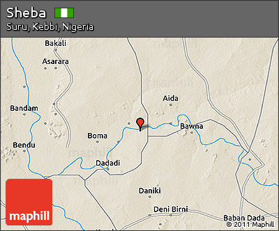 Shaded Relief 3D Map of Sheba