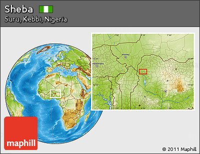 Physical Location Map of Sheba
