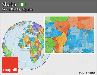 Political Location Map of Sheba