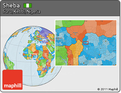 Political Location Map of Sheba