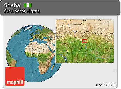 Satellite Location Map of Sheba